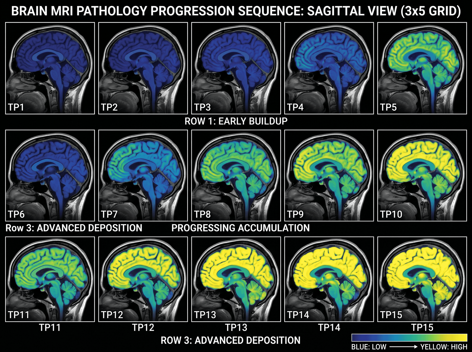 Brain scan progression showing toxin buildup